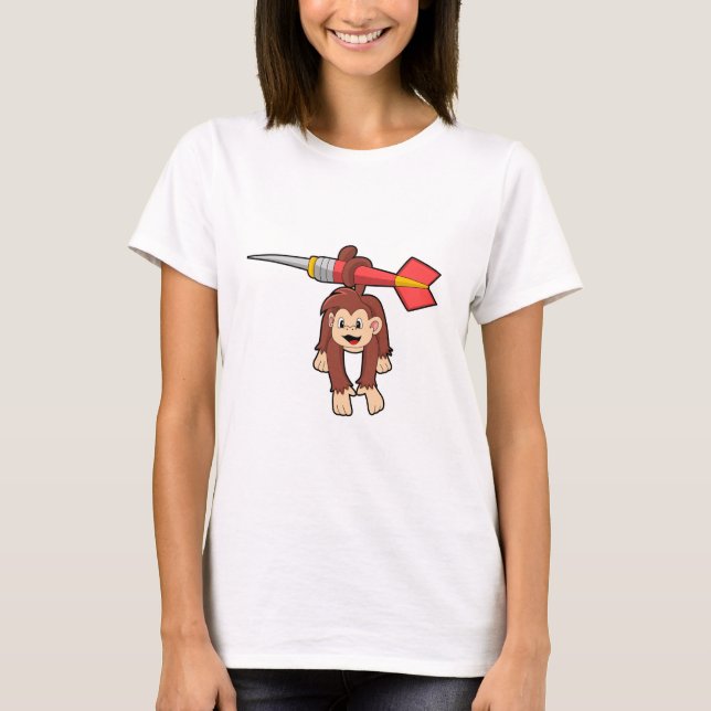 T-shirt Singe aux fléchettes avec fléchette (Devant)
