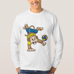 T-shirt Singe aux sports avec volleyball