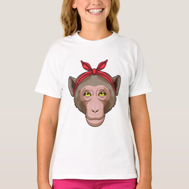 T-shirt Singe avec Bandana (Devant)