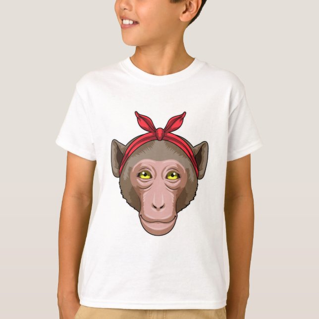 T-shirt Singe avec Bandana (Devant)