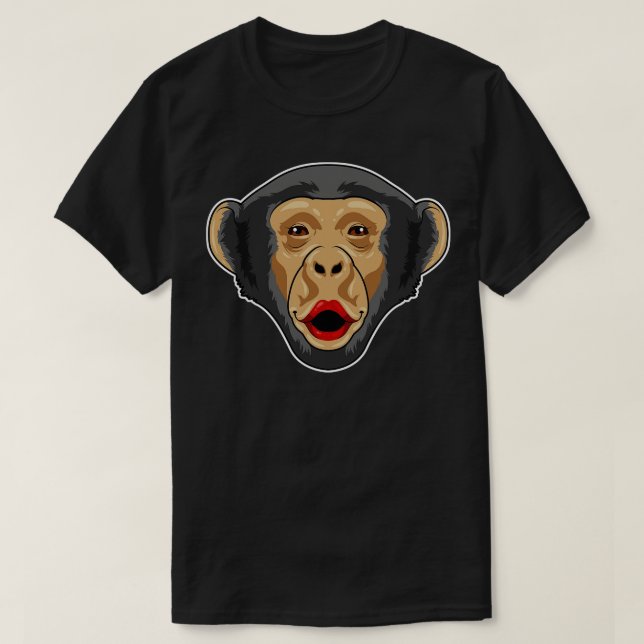 T-shirt Singe avec bouche baisée (Design devant)