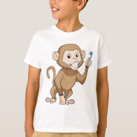 Singe avec brosse à dents