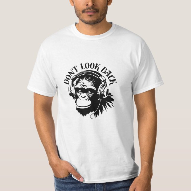 T-shirt Singe avec casque audio – Tee-shirt Focus (Devant)