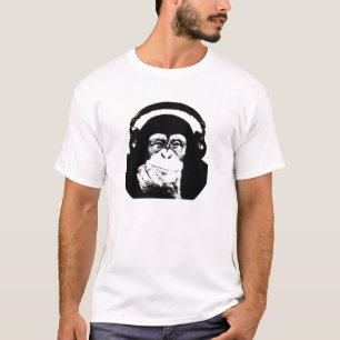 T-shirt Singe avec des écouteurs