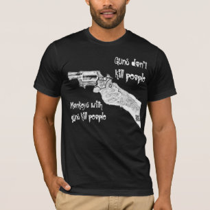 T-shirt Singe avec des personnes de mise à mort d'armes