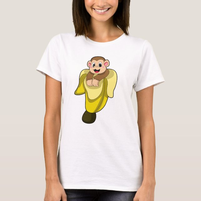 T-shirt Singe avec écorce de banane (Devant)