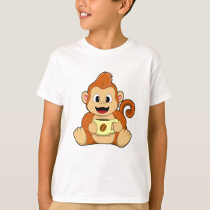 T-shirt Singe avec la coupe du café