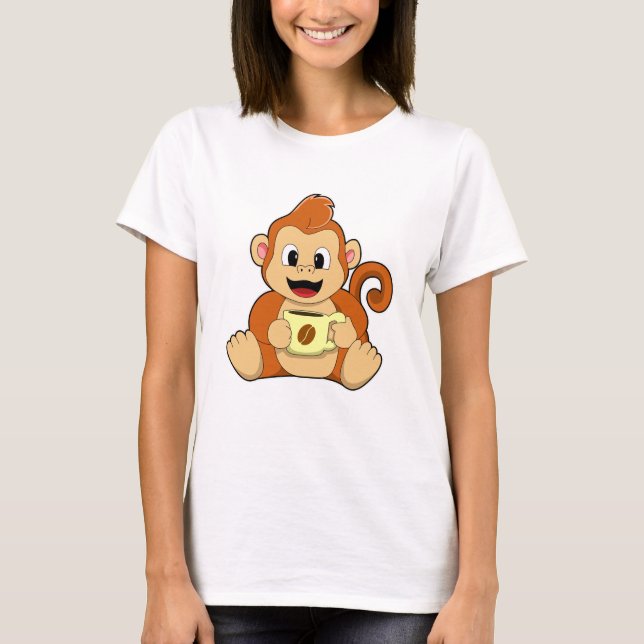 T-shirt Singe avec la coupe du café (Devant)