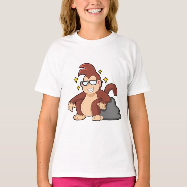 T-shirt Singe avec lunettes de soleil (Devant)