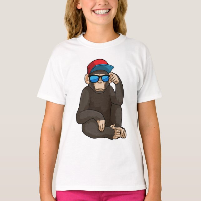 T-shirt Singe avec lunettes de soleil (Devant)