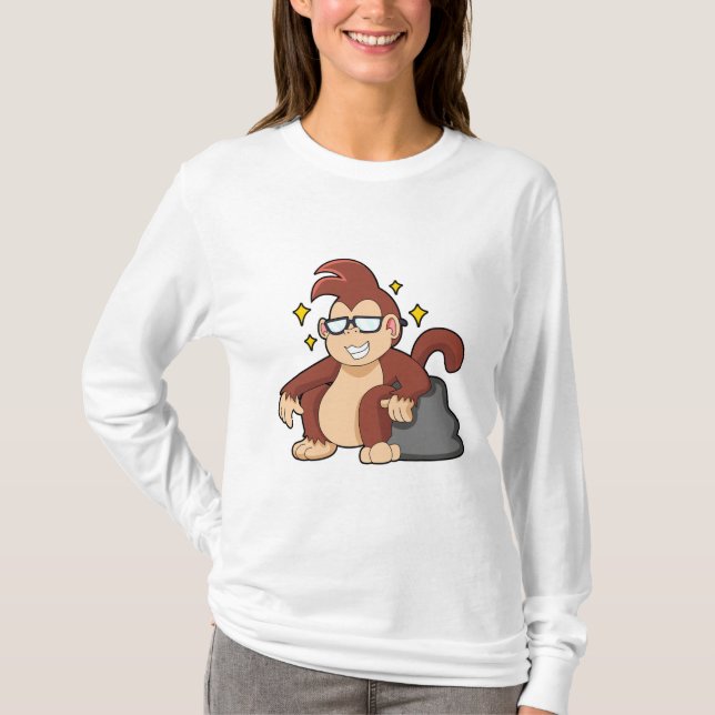 T-shirt Singe avec lunettes de soleil (Devant)