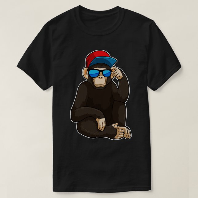 T-shirt Singe avec lunettes de soleil 1 (Design devant)