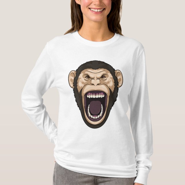 T-shirt Singe avec poils noirs (Devant)