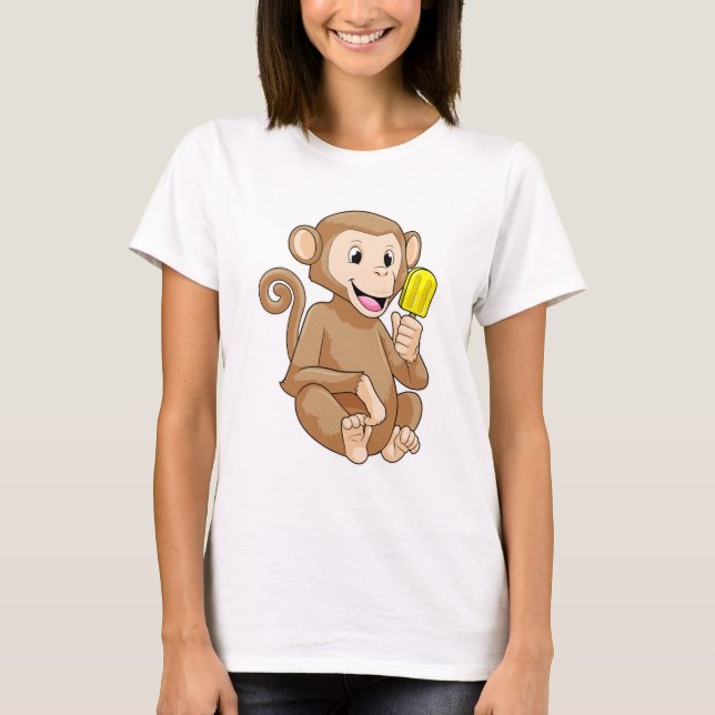 T-shirt Singe avec Popsicle (Devant)