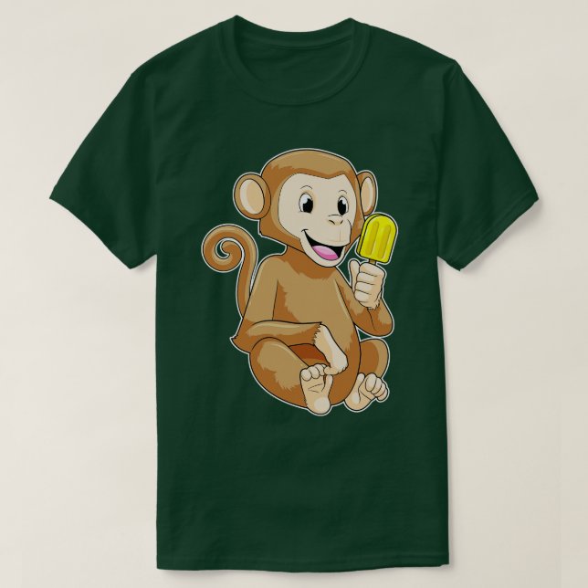 T-shirt Singe avec Popsicle (Design devant)