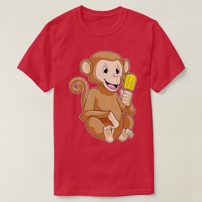 T-shirt Singe avec Popsicle (Design devant)