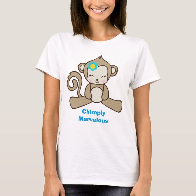 T-shirt Singe avec une fleur dit Chimply Marvelt (Devant)