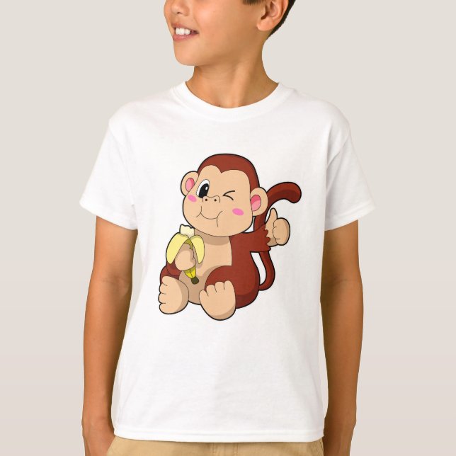 T-shirt Singe bébé avec banane (Devant)