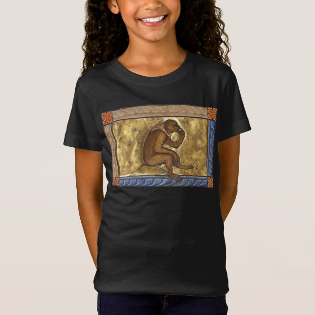 T-Shirt Singe bestiaire médiéval c. 1270 (Devant)