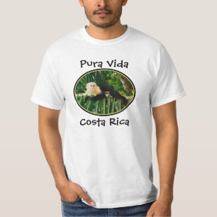 T-shirt Singe blanc Vida, Costa Rica de visage