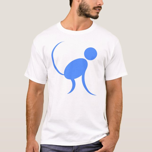 T-shirt Singe bleu (Devant)