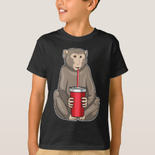 T-shirt Singe Boire de la tasse