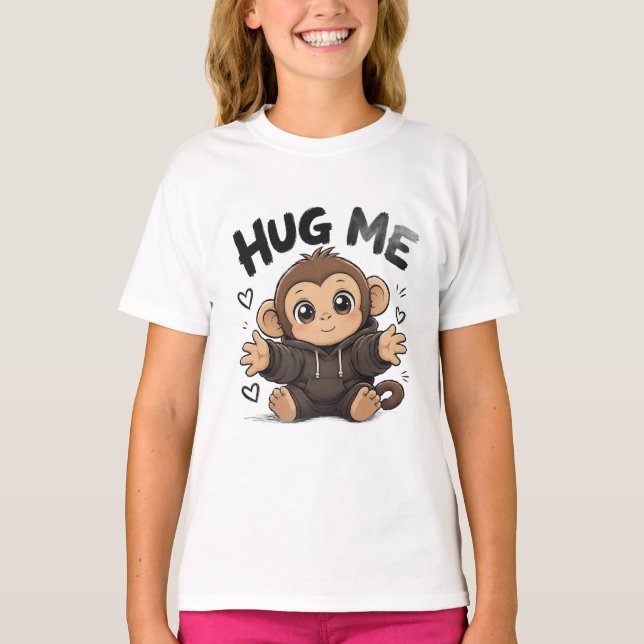 T-shirt Singe câlin (Devant)