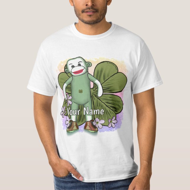 T-shirt Singe Chaussette Irlandais (Devant)