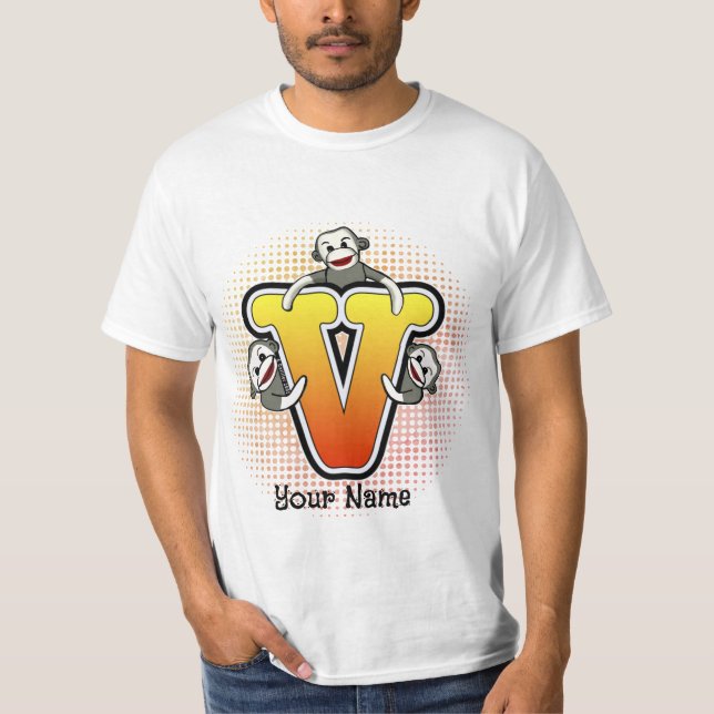 T-shirt Singe Chaussette Monogramme V (Devant)