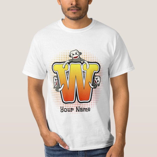 T-shirt Singe Chaussette Monogramme W (Devant)