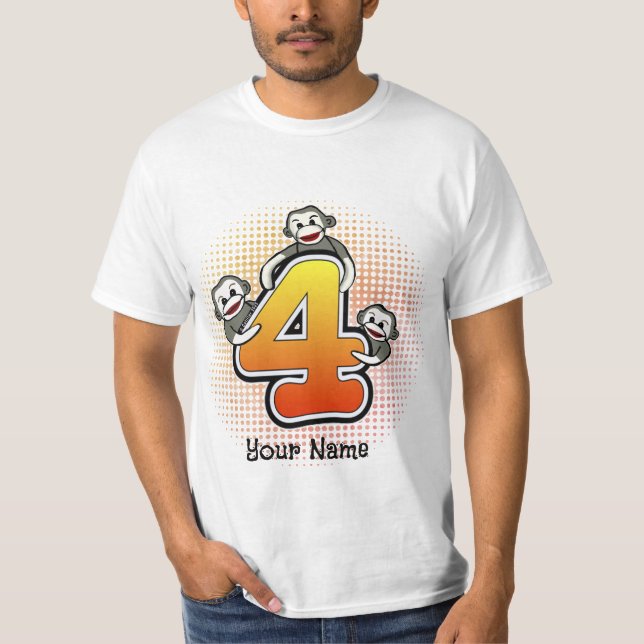 T-Shirt Singe Chaussette Numéro 4 (Devant)