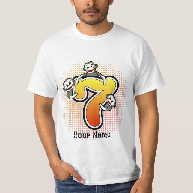 T-Shirt Singe Chaussette Numéro 7 (Devant)