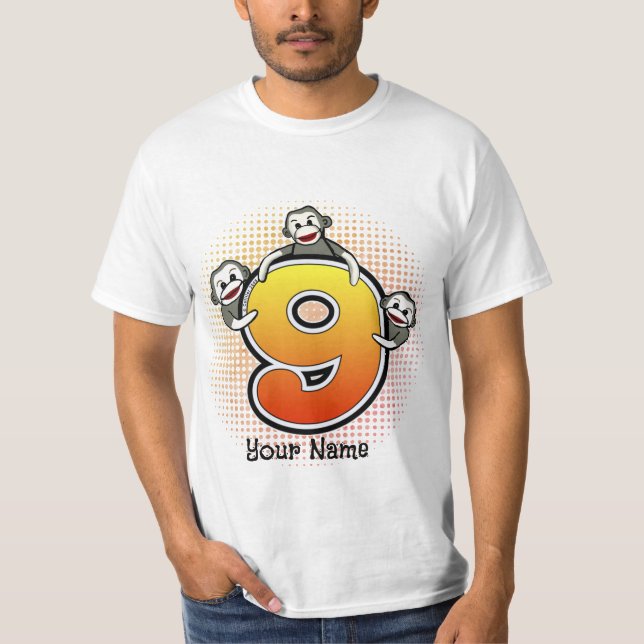 T-Shirt Singe Chaussette Numéro 9 (Devant)