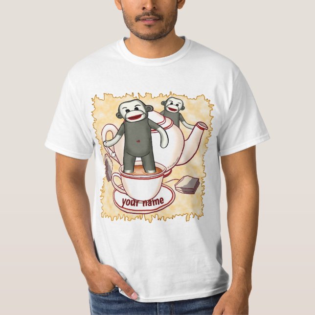 T-shirt Singe Chaussette Théière  (Devant)