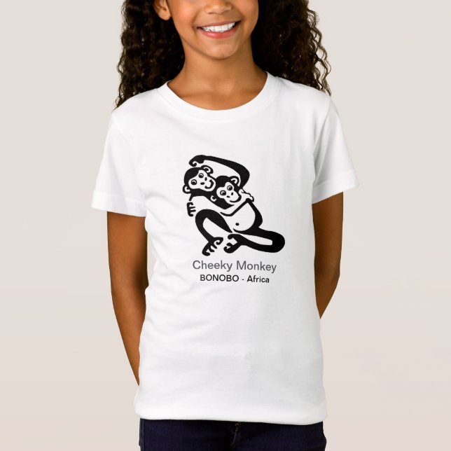 T-Shirt Singe Cheeky - BONOBO - Animaux sauvages - Afrique (Devant)