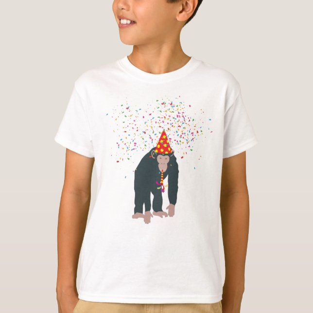 T-shirt Singe Chimpanzé Fête Animaux Fête Fête (Devant)