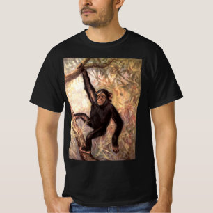 T-shirt Singe chimpanzé par CE Swan, Animaux sauvages Vint