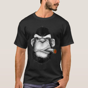 T-shirt Singe Cigar Gorilla Fumer Cigarette