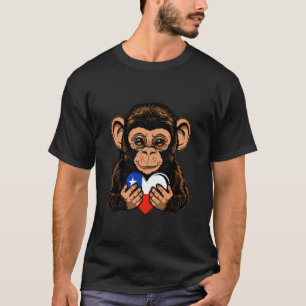 T-shirt Singe Cœur Chili Fierté Chilienne Racines Chilienn