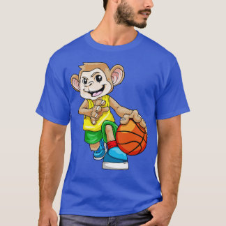 T-shirt Singe comme joueur de basket-ball avec basket-ball