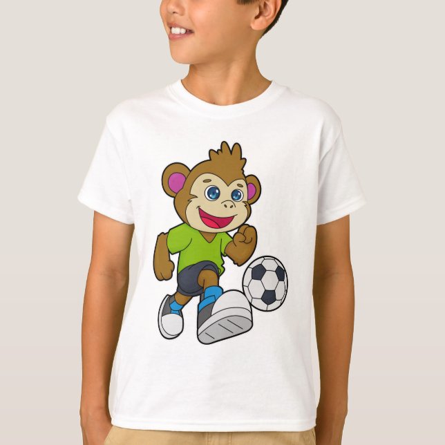 T-shirt Singe comme joueur de football avec Soccer (Devant)