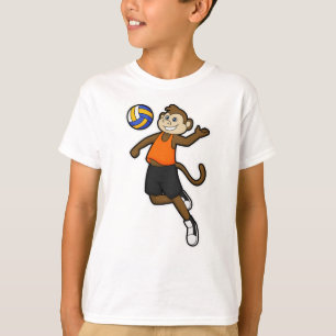 T-shirt Singe comme joueur de volleyball avec volleyball