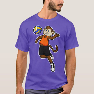 T-shirt Singe comme joueur de volleyball avec volleyball