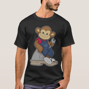 T-shirt Singe comme mécanicien avec clé