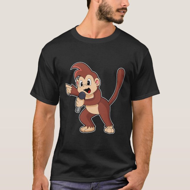 T-shirt Singe comme Singe avec Microphone.PNG (Devant)