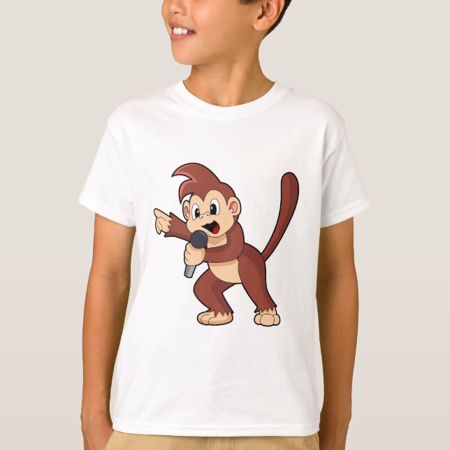 T-shirt Singe comme Singe avec Microphone.PNG (Devant)