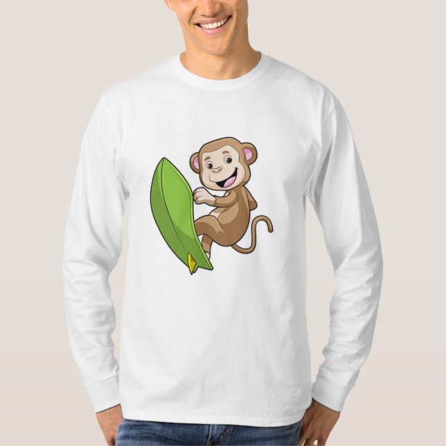 T-shirt Singe comme surfeur avec Surfer (Devant)