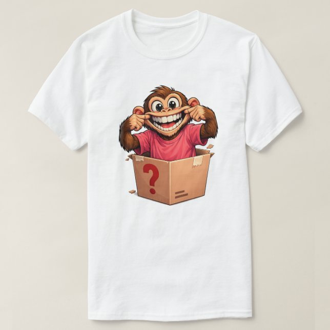 T-shirt Singe dans la boîte mystère (Design devant)
