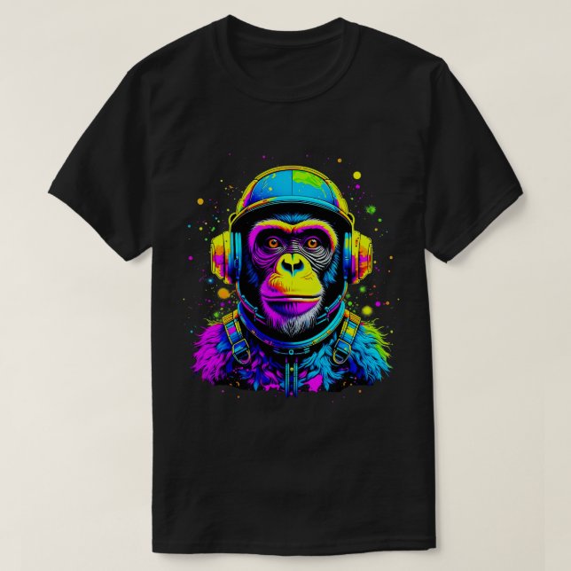 T-shirt Singe dans la combinaison spatiale (Design devant)