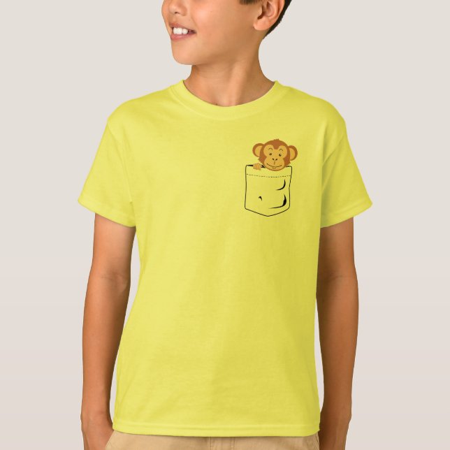 T-shirt Singe dans la poche (Devant)